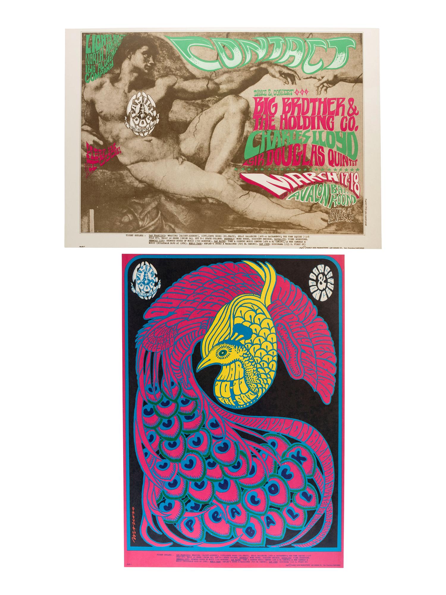 [MUSIC] -- [POSTERS]. MOSCOSO, Victor, GRIFFIN, Rick, and HUNTER, George, artists. A group of 4 Family Dog posters from 1967, comprising: