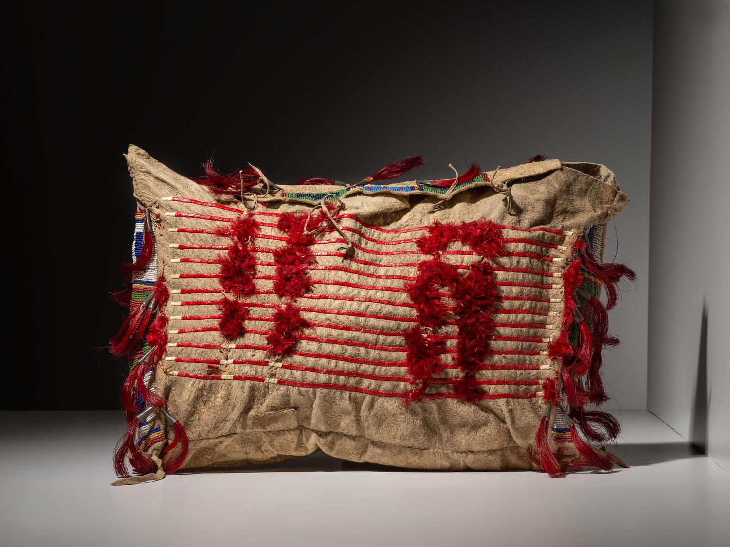 Sioux Beaded and Quilled Hide Possible Bag