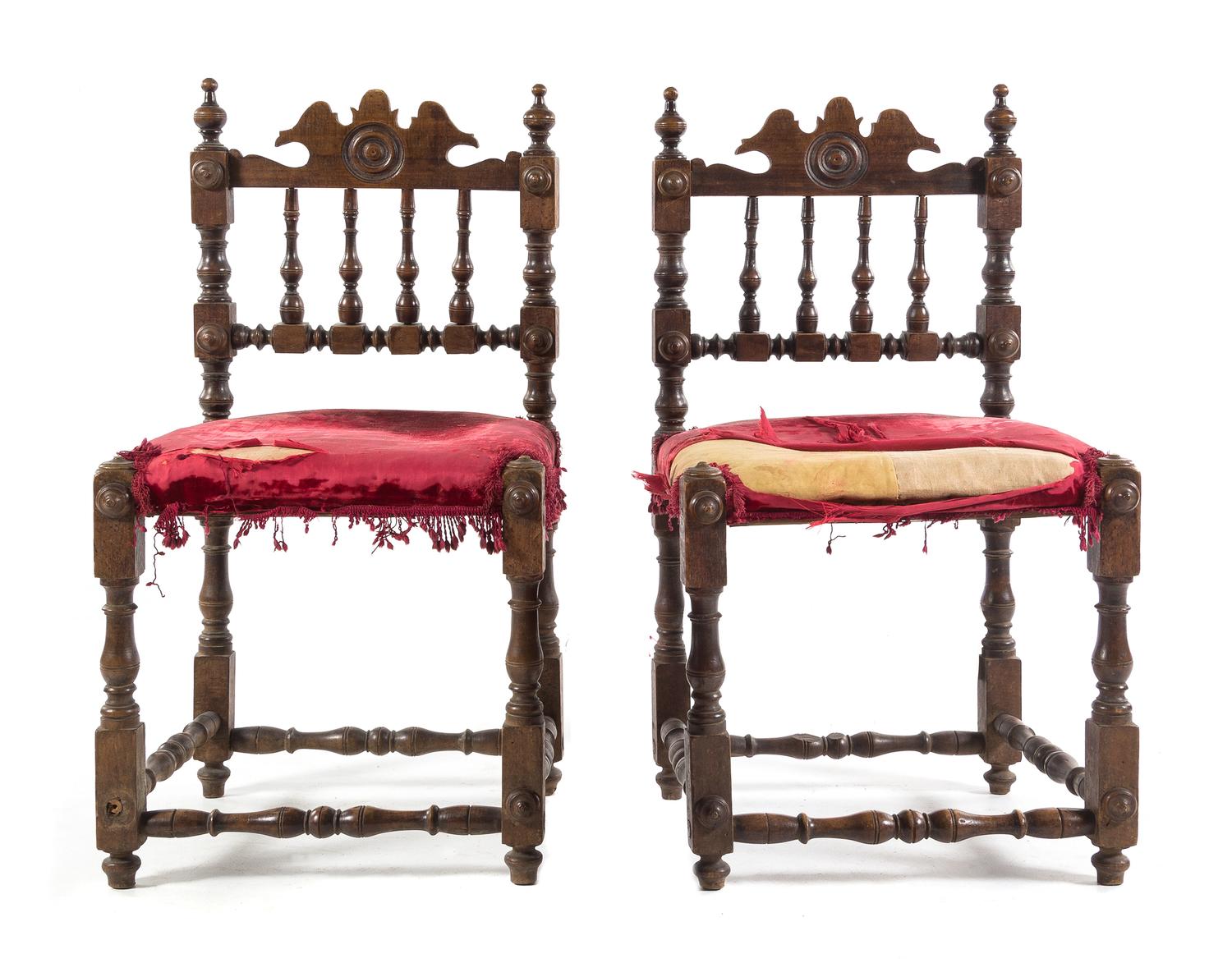 A Pair of French Oak Side Chairs