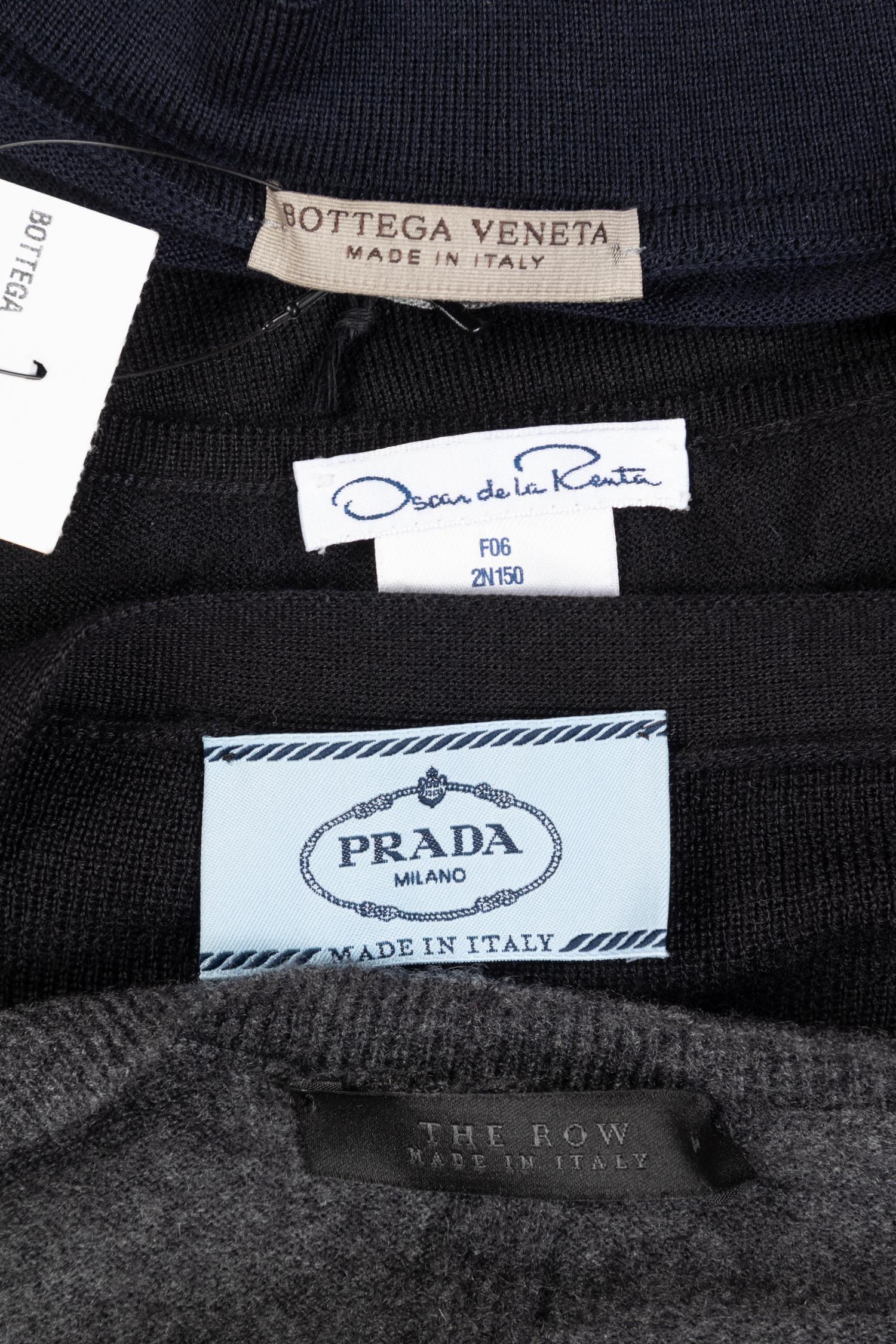Ten Designer Cashmere Knit Tops: One The Row, One Bottega Veneta, Three Prada, and Five Oscar de la Renta