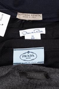 Ten Designer Cashmere Knit Tops: One The Row, One Bottega Veneta, Three Prada, and Five Oscar de la Renta