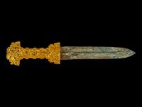 A Chinese Archaistic Bronze Sword with Gilt Bronze Handle