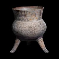A Mixtec Polychrome Tripod Vessel