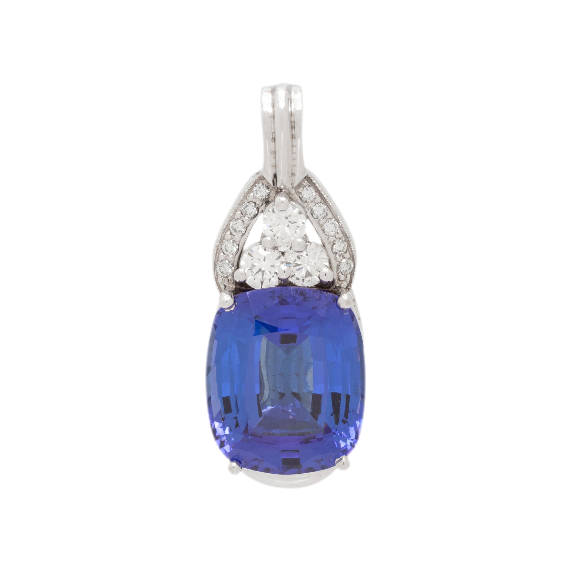 TANZANITE AND DIAMOND PENDANT
