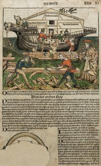[LEAVES -- INCUNABULA] -- [SCHEDEL, Hartmann]. Two Incunabula leaves with hand-coloring from the Liber Chonicarum , or Nuremberg Chronicle . [Nuremberg, 1493].