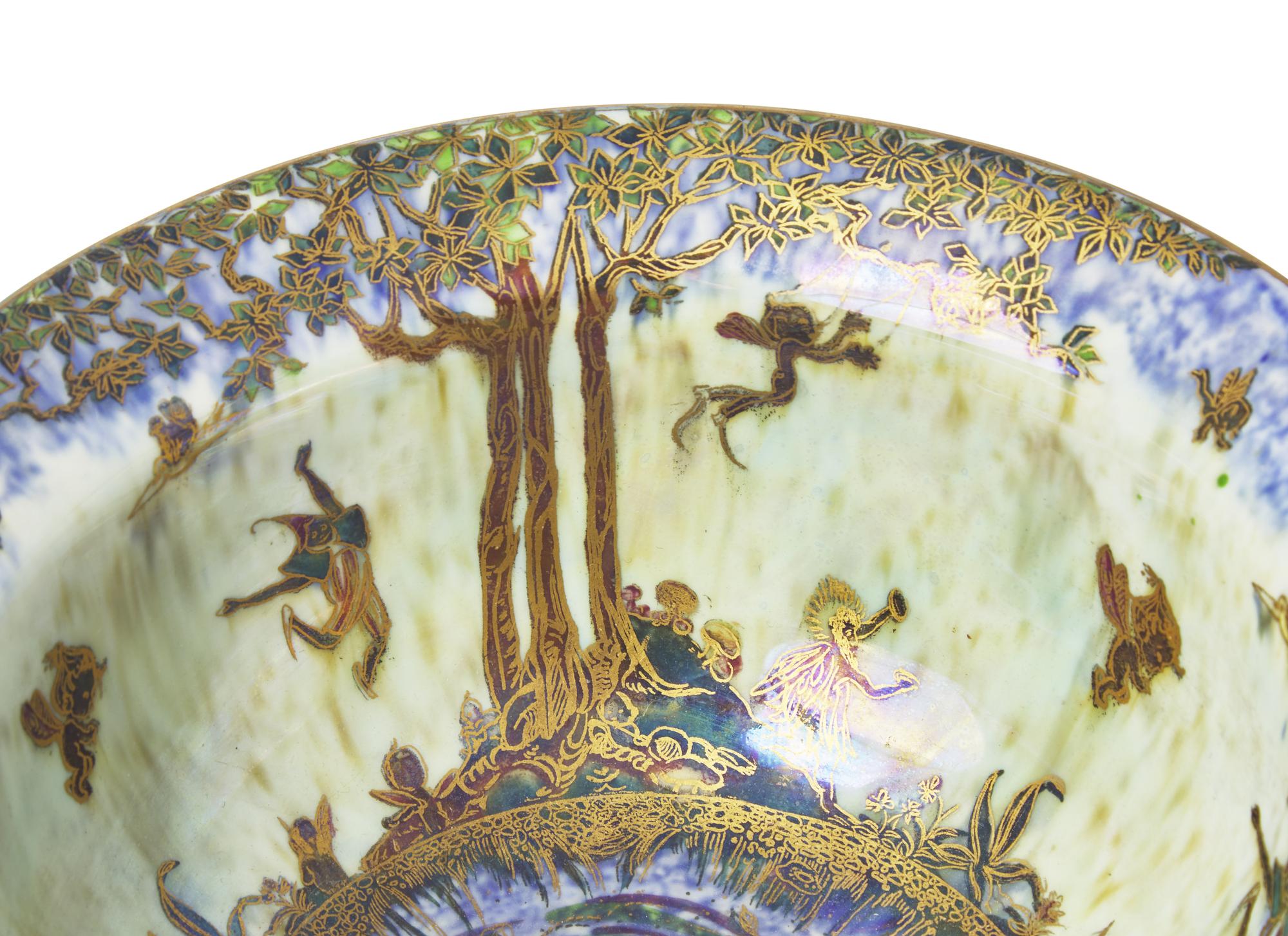 A Wedgwood Fairyland Lustreware 'Woodland Elves' Bowl