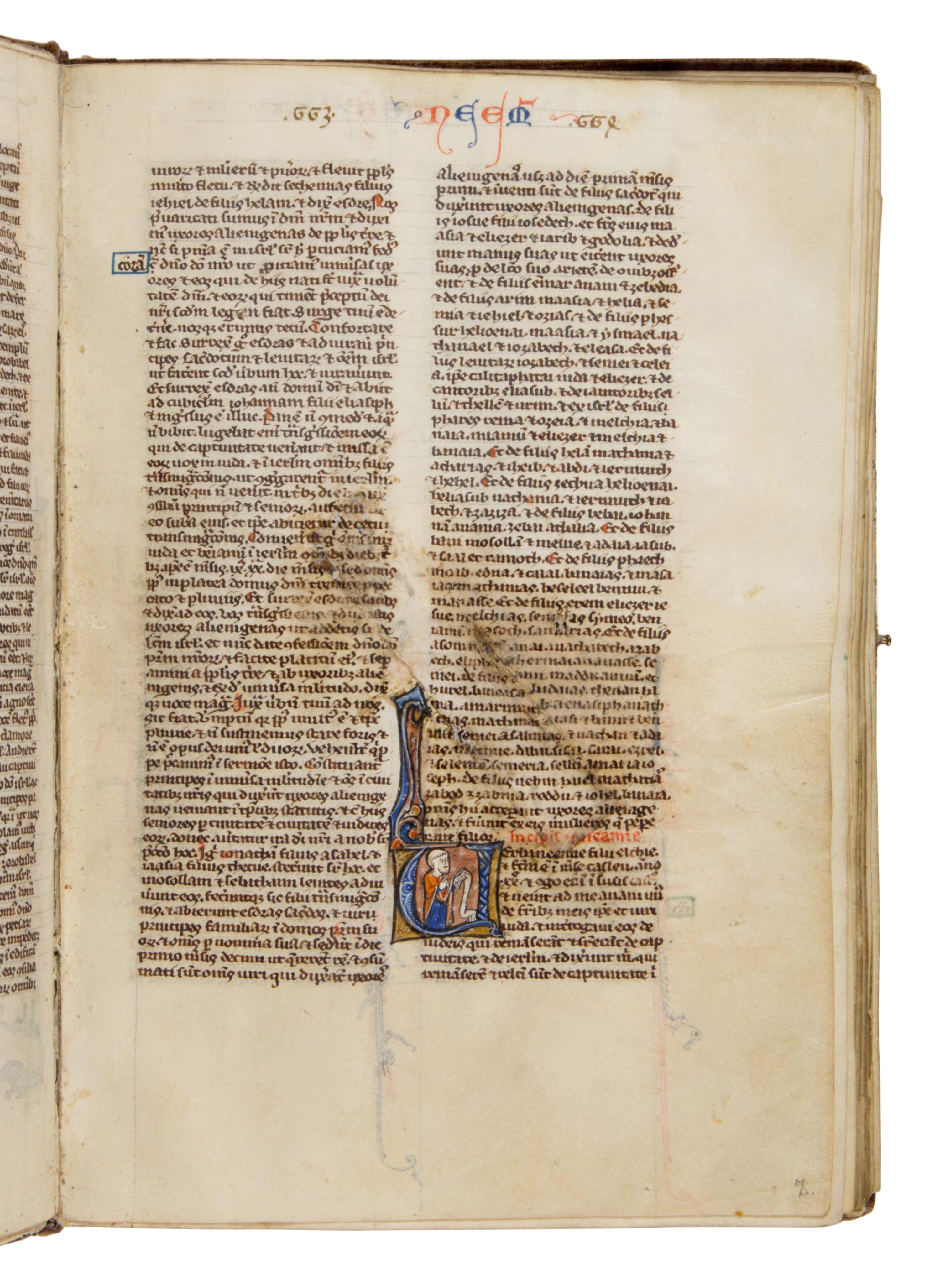 CIRCLE OF WILLIAM DE BRAILES Bible (fragment), in Latin, illuminated manuscript on parchment [England, Oxford, c. 1250–1270