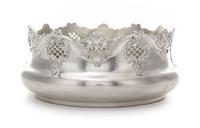An American Silver Bowl, Woodside Sterling Co., New York, NY, 20th Century, of circular form with pierced rocaille decorated upper rim
