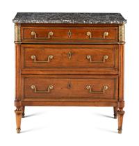 A Louis XVI Mahogany Marble-Top Commode