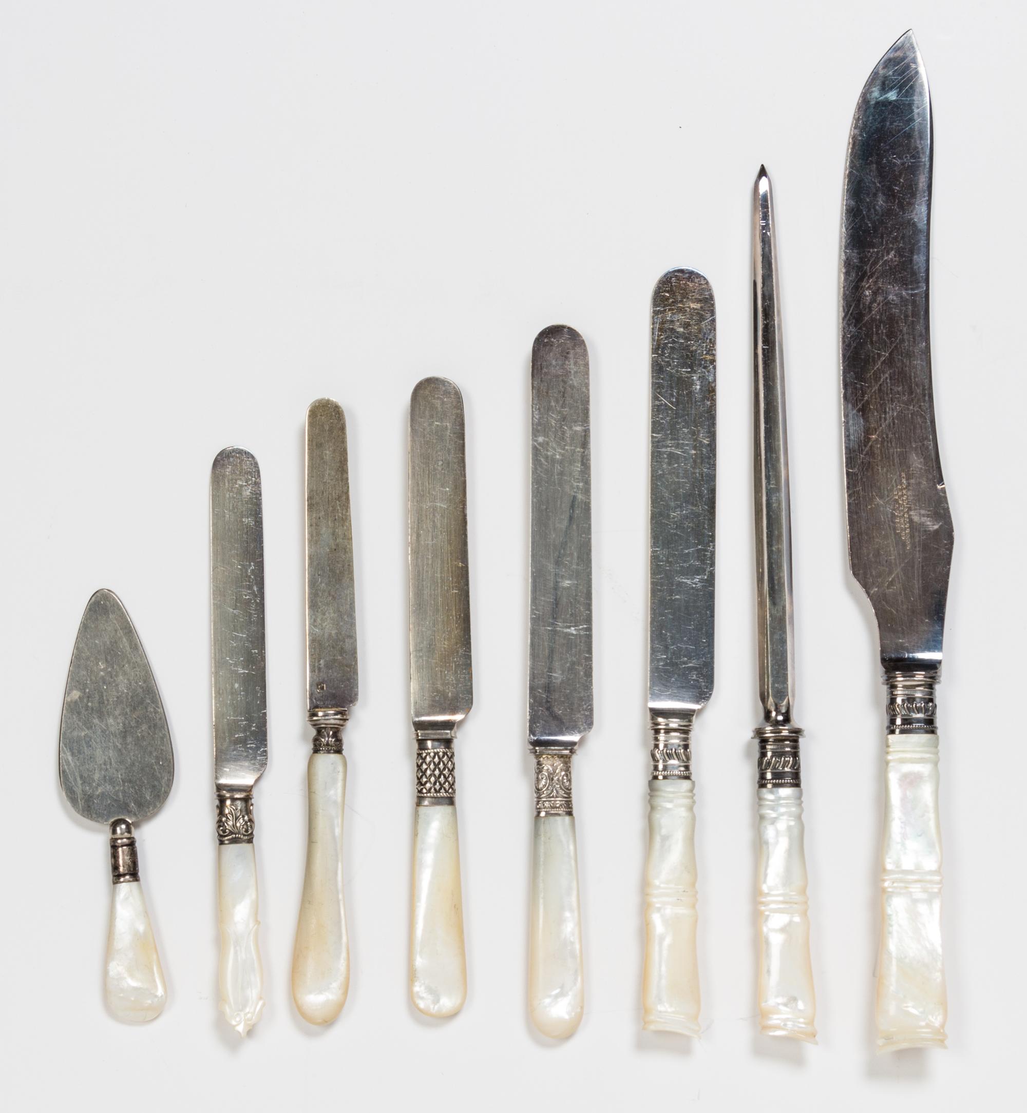 A Group of Assorted Mother-of-Pearl Handled Knives, Mermod & Jaccard Jewelry Co., St. Louis, MO, 44 total