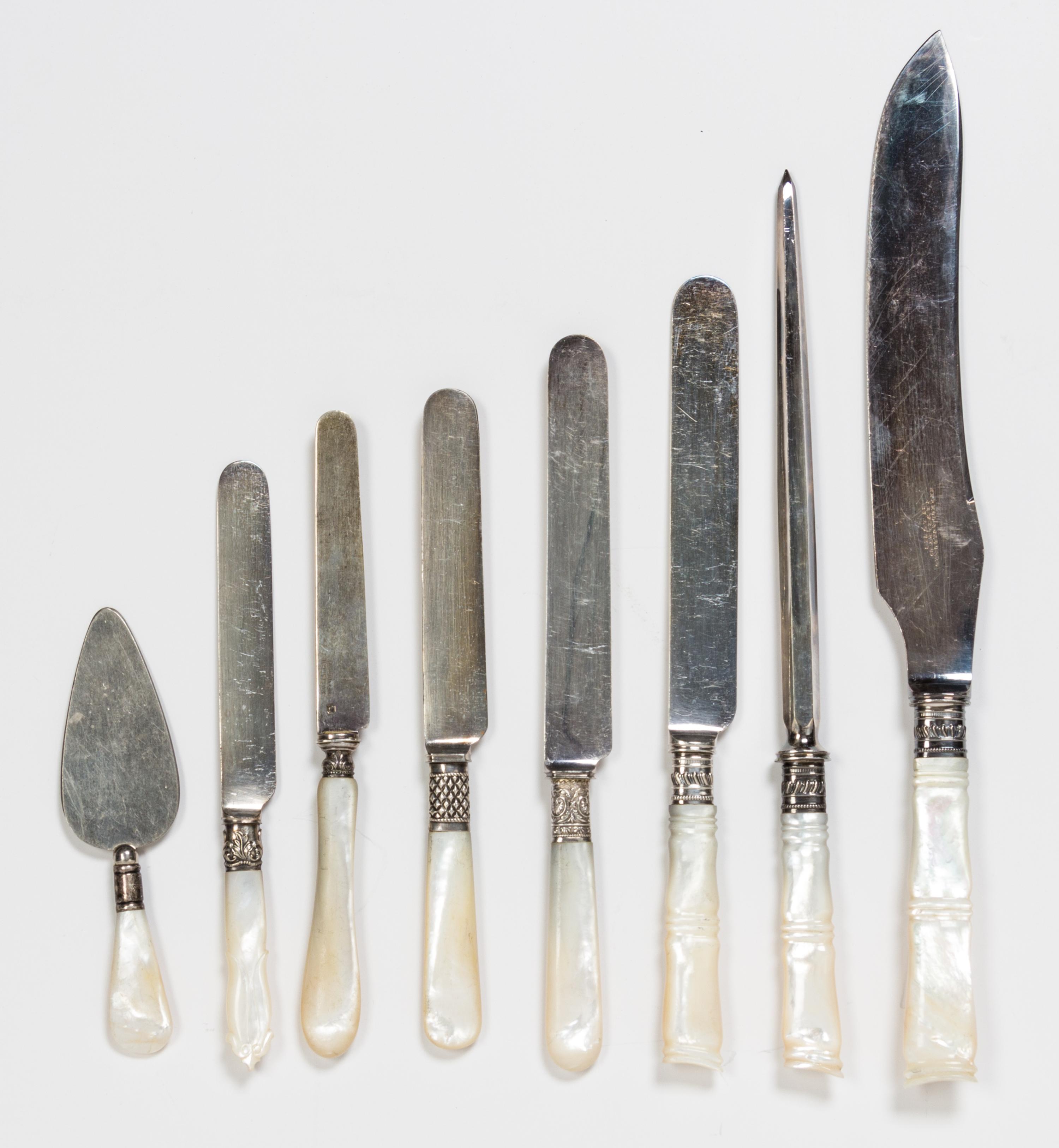 A Group of Assorted Mother-of-Pearl Handled Knives, Mermod & Jaccard Jewelry Co., St. Louis, MO, 44 total