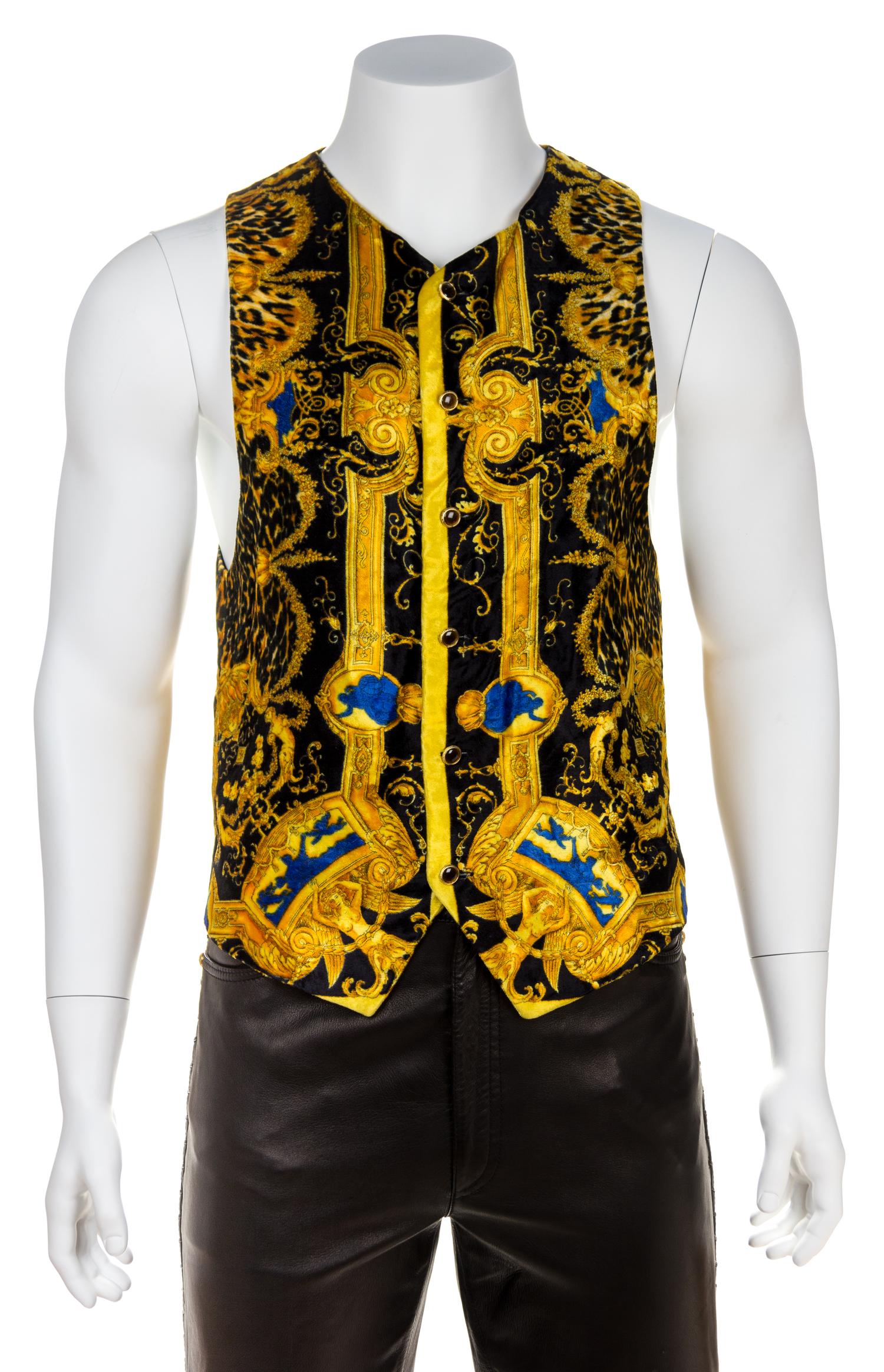 A Gianni Versace Velvet Men's Vest, Size 48.