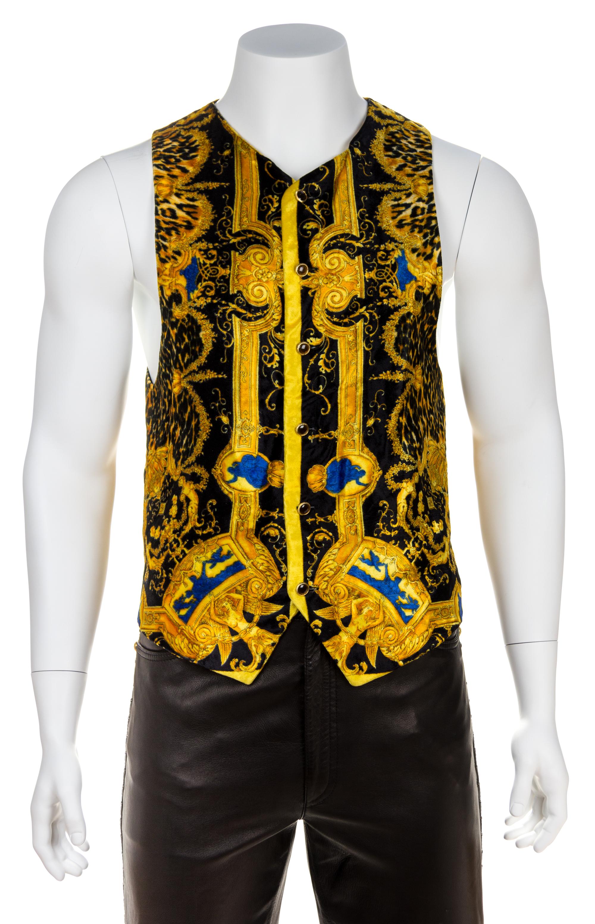 A Gianni Versace Velvet Men's Vest, Size 48.