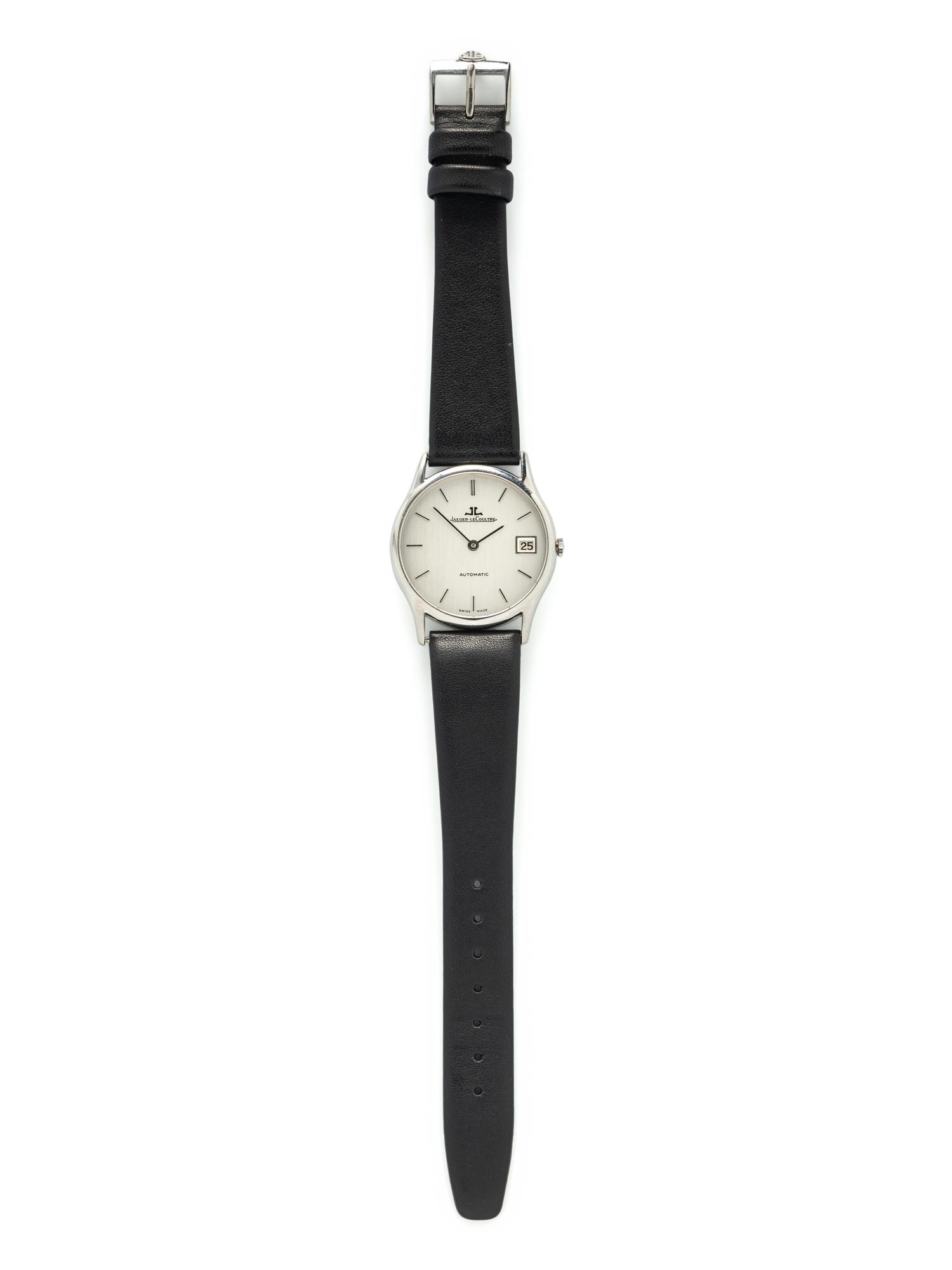 JAEGER-LECOULTRE, STAINLESS STEEL WATCH WITH DATE AND JLC BUCKLE