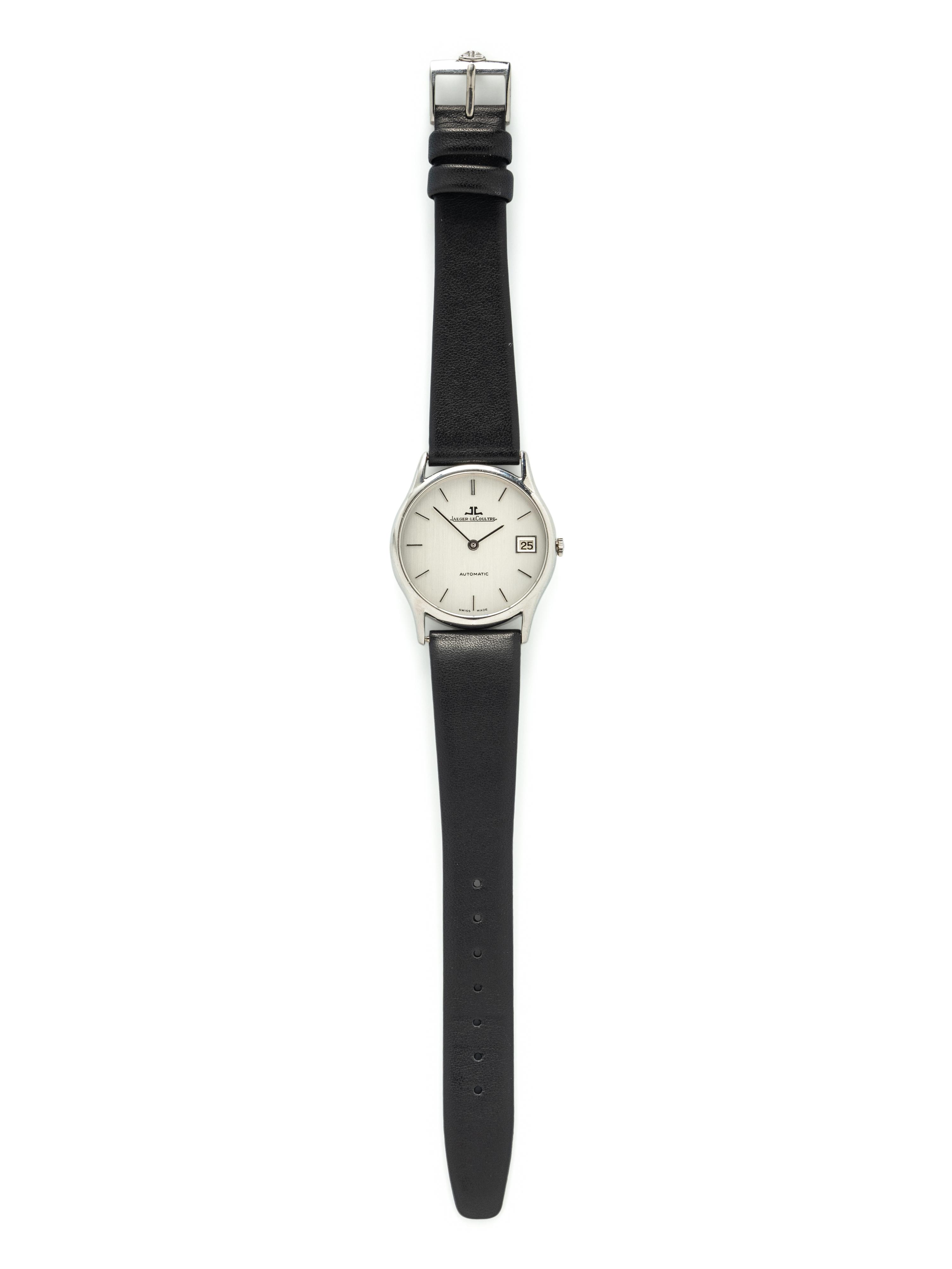 JAEGER-LECOULTRE, STAINLESS STEEL WATCH WITH DATE AND JLC BUCKLE