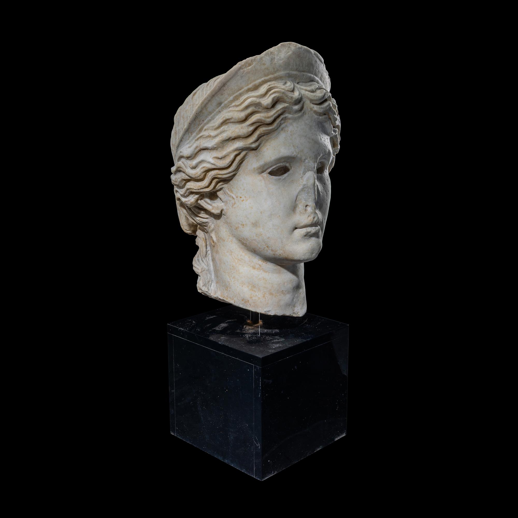 A Roman Marble Head of a Goddess