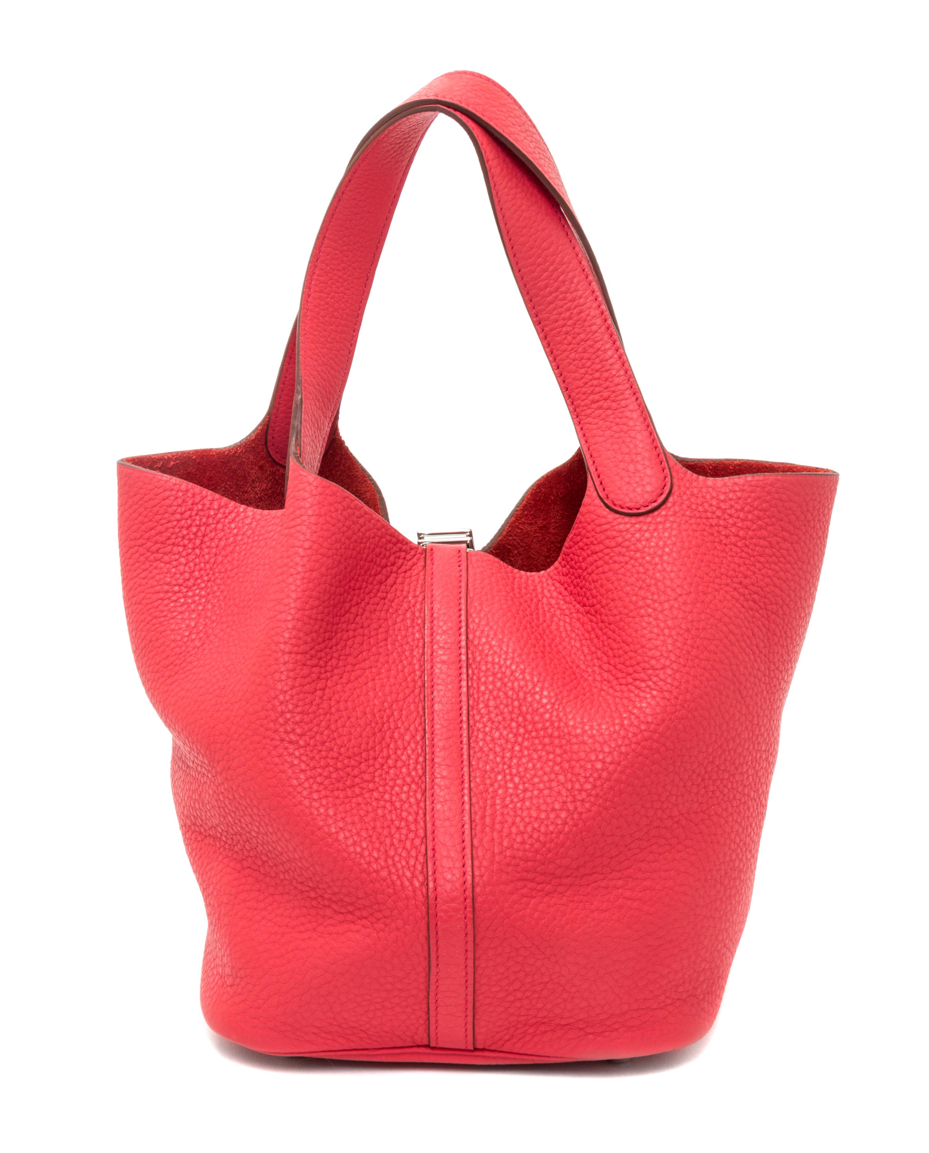 An Hermes Bougainvillea Taurillon Clemence Picotin Lock MM Handbag, 9" x 8.5" x 7".