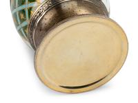 A Continental Silver Mounted Porcelain Egg-Form Box