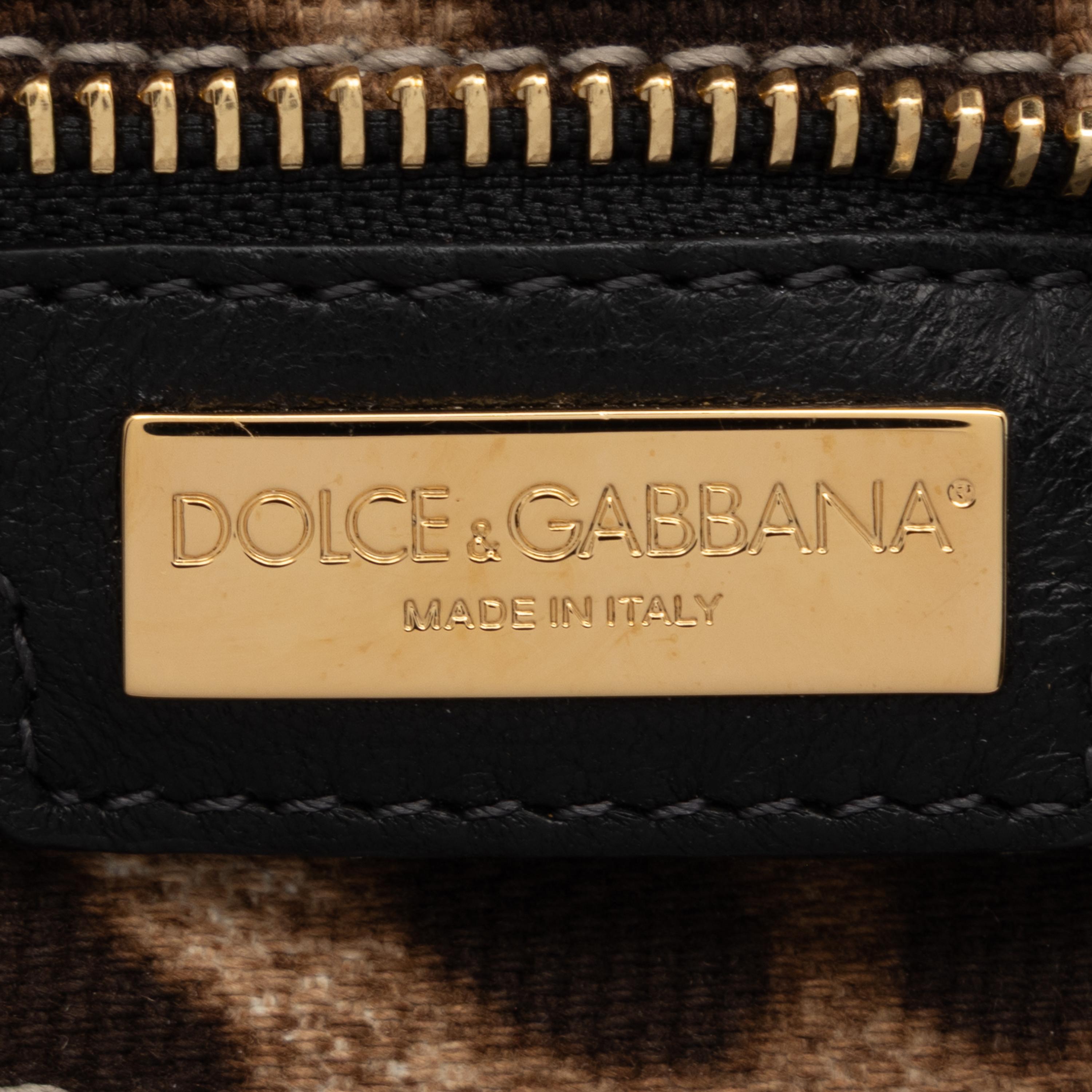 Dolce & Gabbana, Medium Sicily Bag in Leopard-Print Canvas
