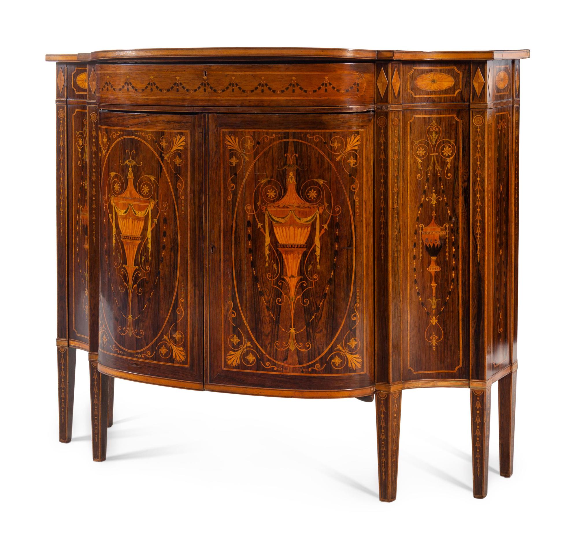 A Victorian Marquetry Console Cabinet