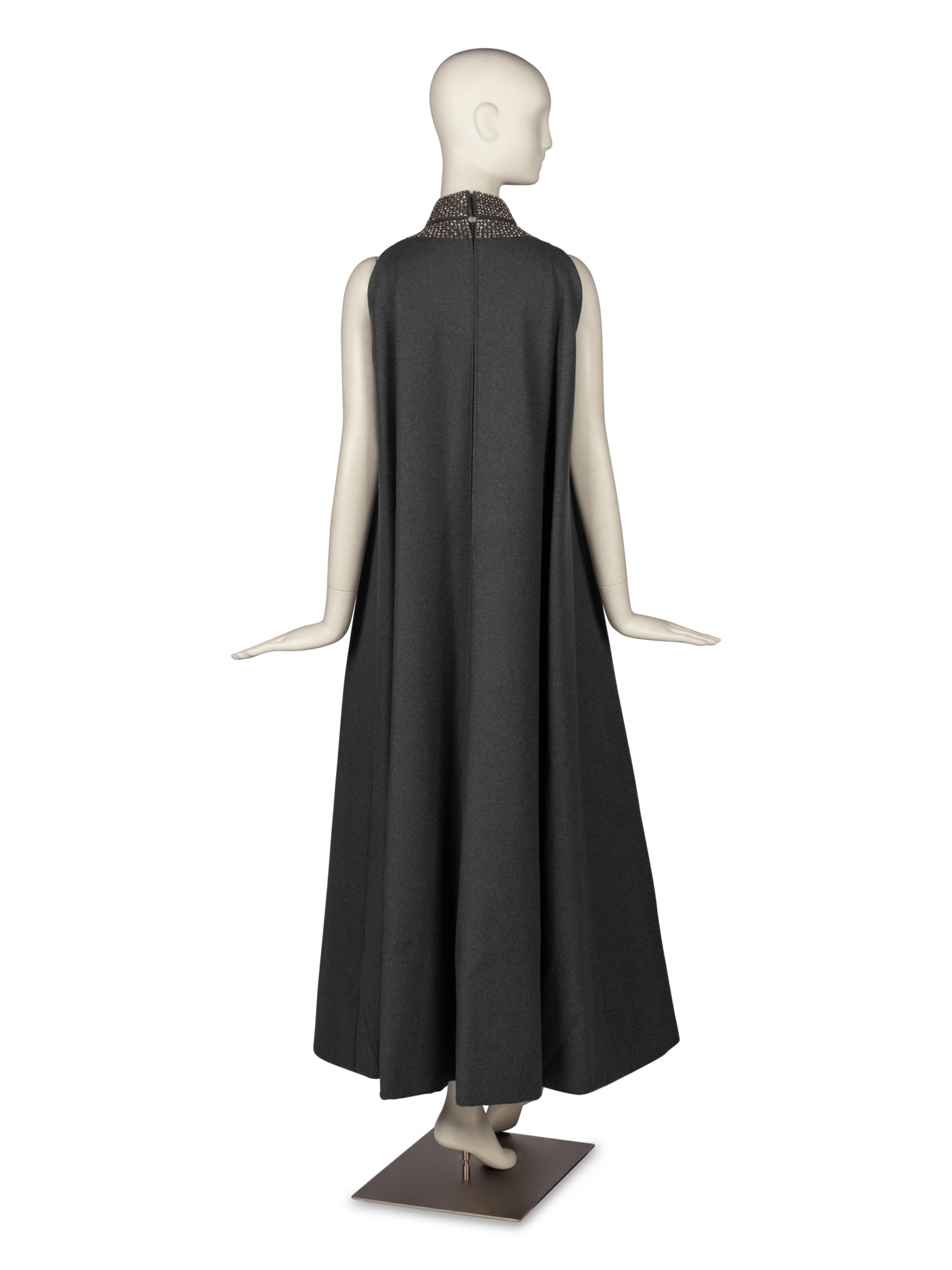 Geoffrey Beene Sleeveless Wool Dress with Crystal Embellishments, 1960s