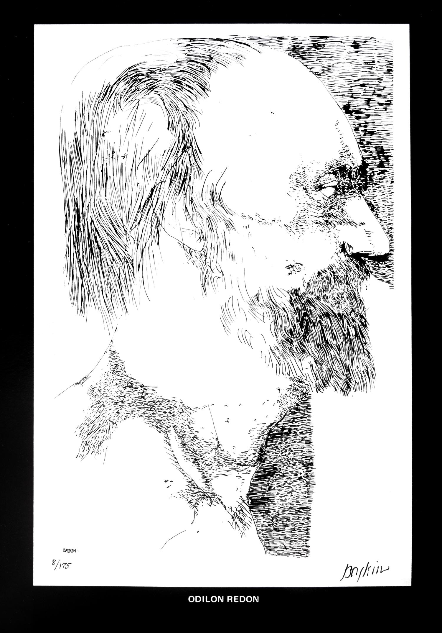 BASKIN, LEONARD. Laus pictorum. Northampton, 1969. Portfolio of 16 portraits of 19th century artists. Signed, limited.