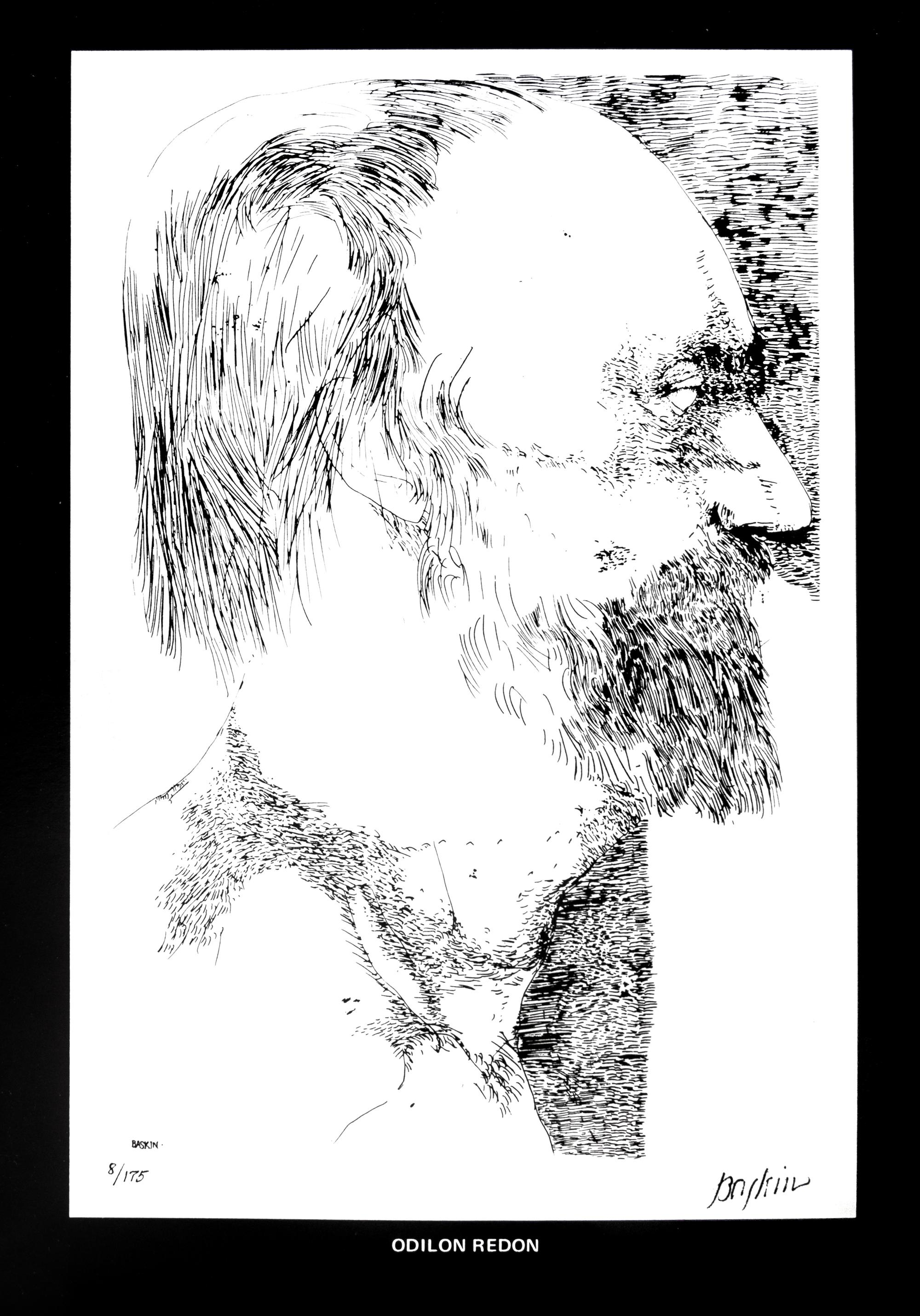 BASKIN, LEONARD. Laus pictorum. Northampton, 1969. Portfolio of 16 portraits of 19th century artists. Signed, limited.