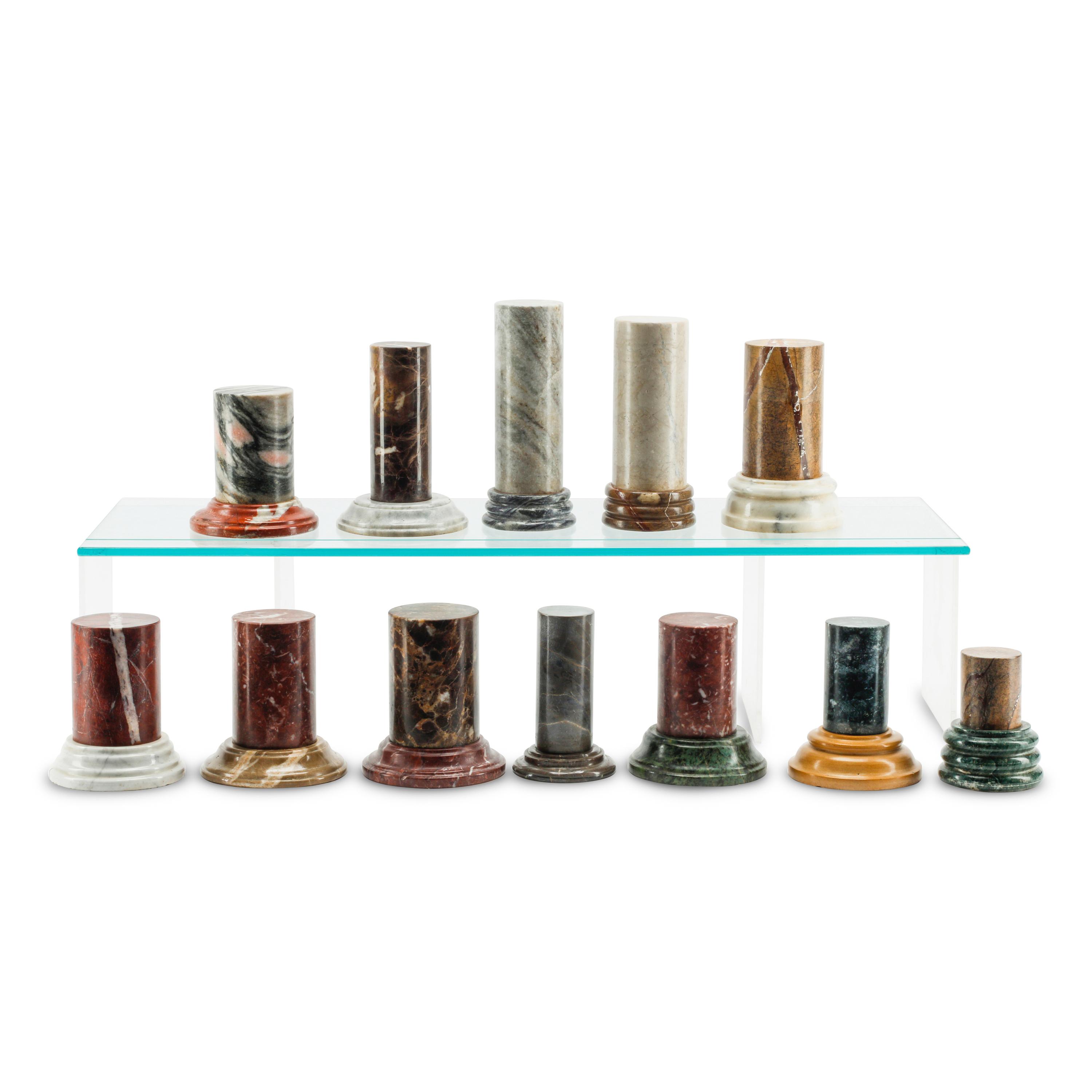 A Group of Italian Grand Tour Style Marble Miniature Columns