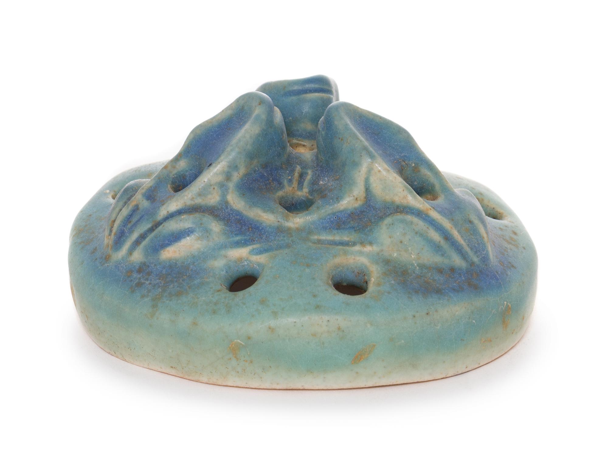 A Van Briggle Pottery Flower Frog Diameter 5 inches.