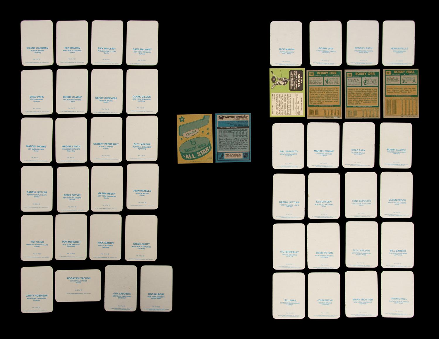 A Group of 50 1970-80s Hockey Cards (Including Bobby Orr, Bobby Hull and Second Year Wayne Gretzky)