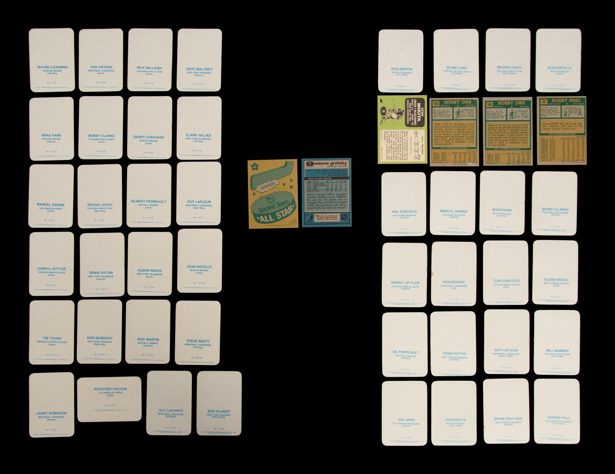 A Group of 50 1970-80s Hockey Cards (Including Bobby Orr, Bobby Hull and Second Year Wayne Gretzky)