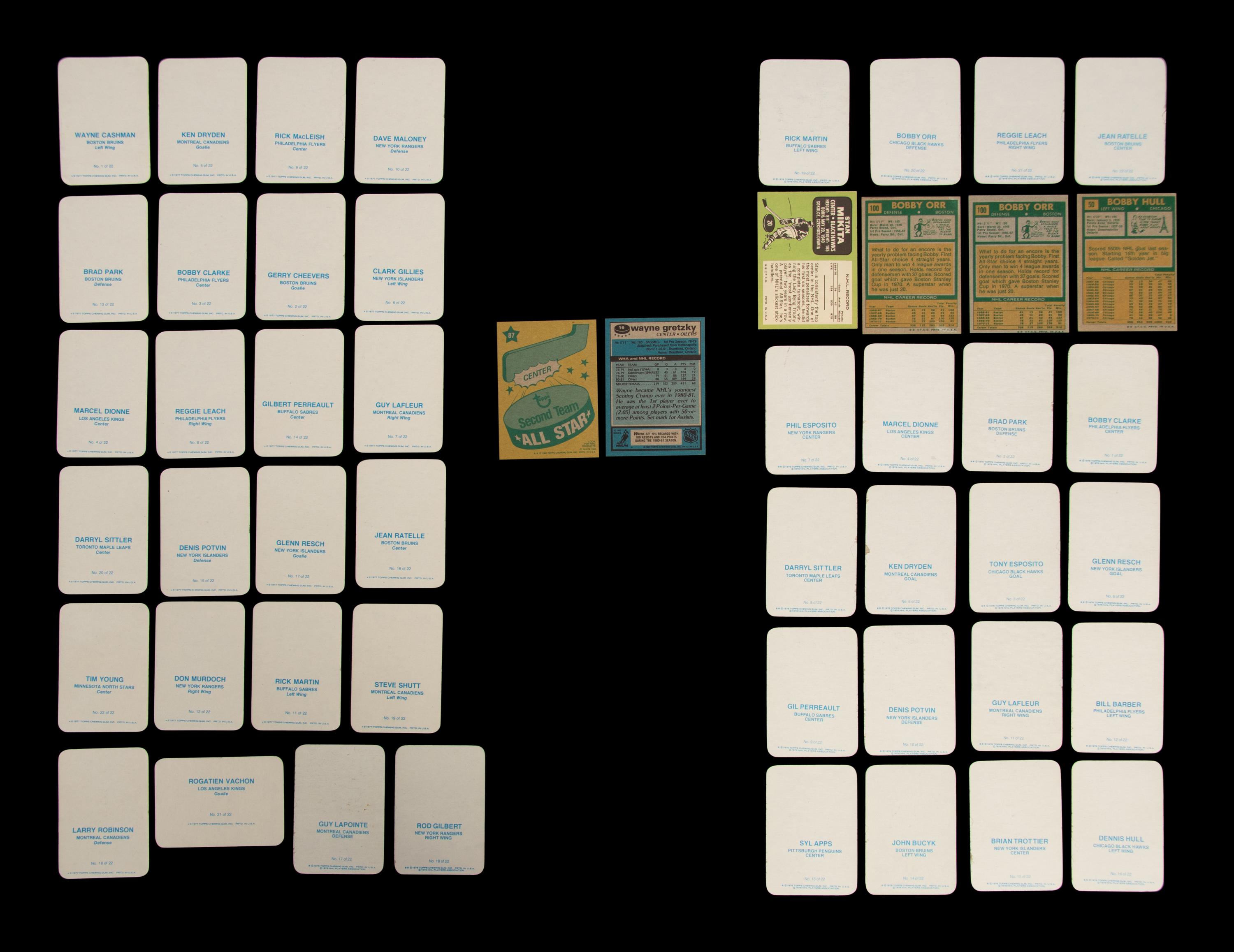 A Group of 50 1970-80s Hockey Cards (Including Bobby Orr, Bobby Hull and Second Year Wayne Gretzky)