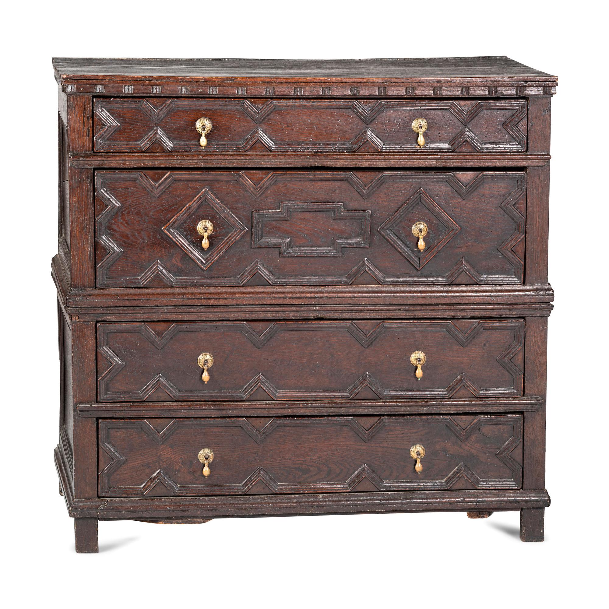 A Charles II Oak Chest of Drawers