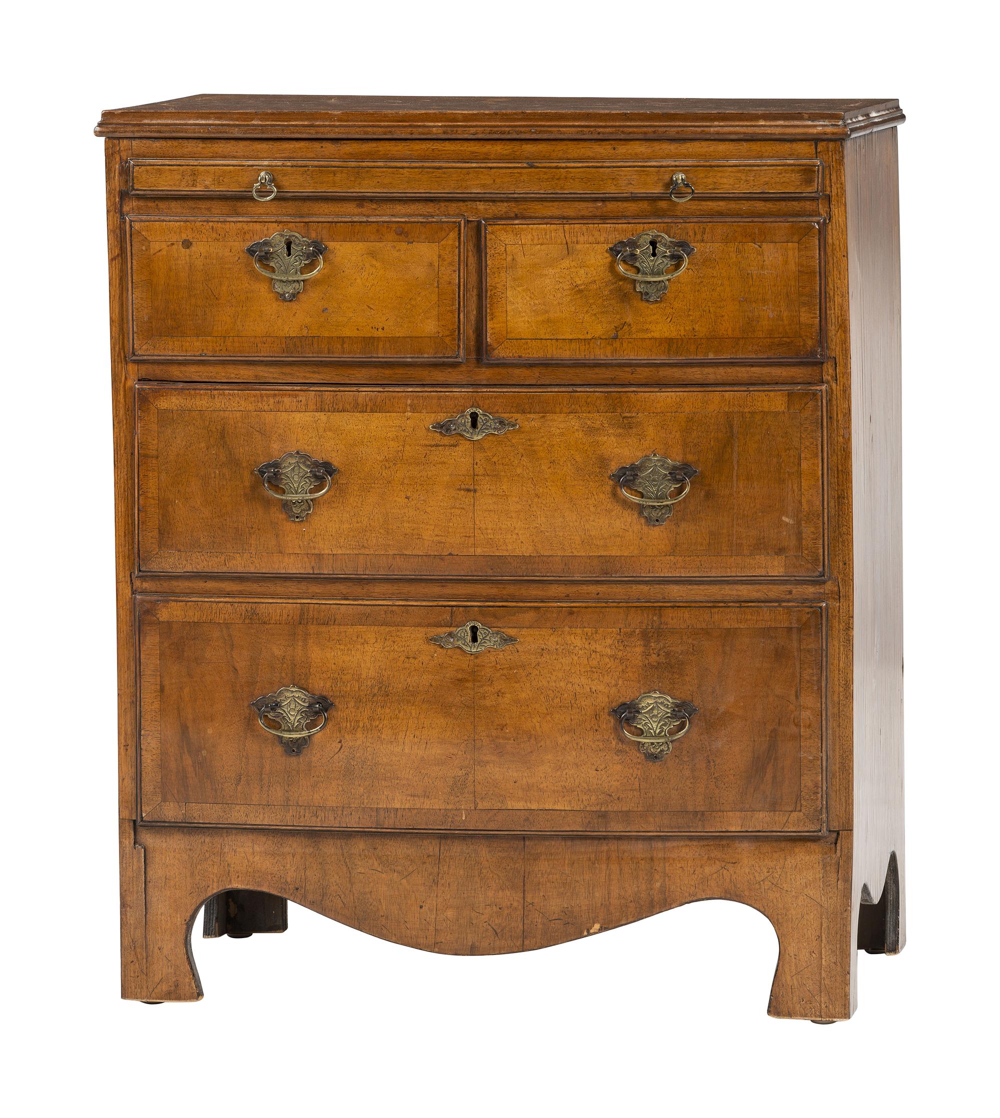 A George II-Style Walnut Four-Drawer Chest