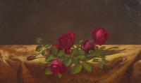 Roses Lying on Gold Velvet