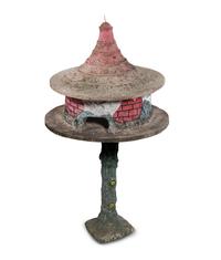 A Cast Stone Bird Feeder