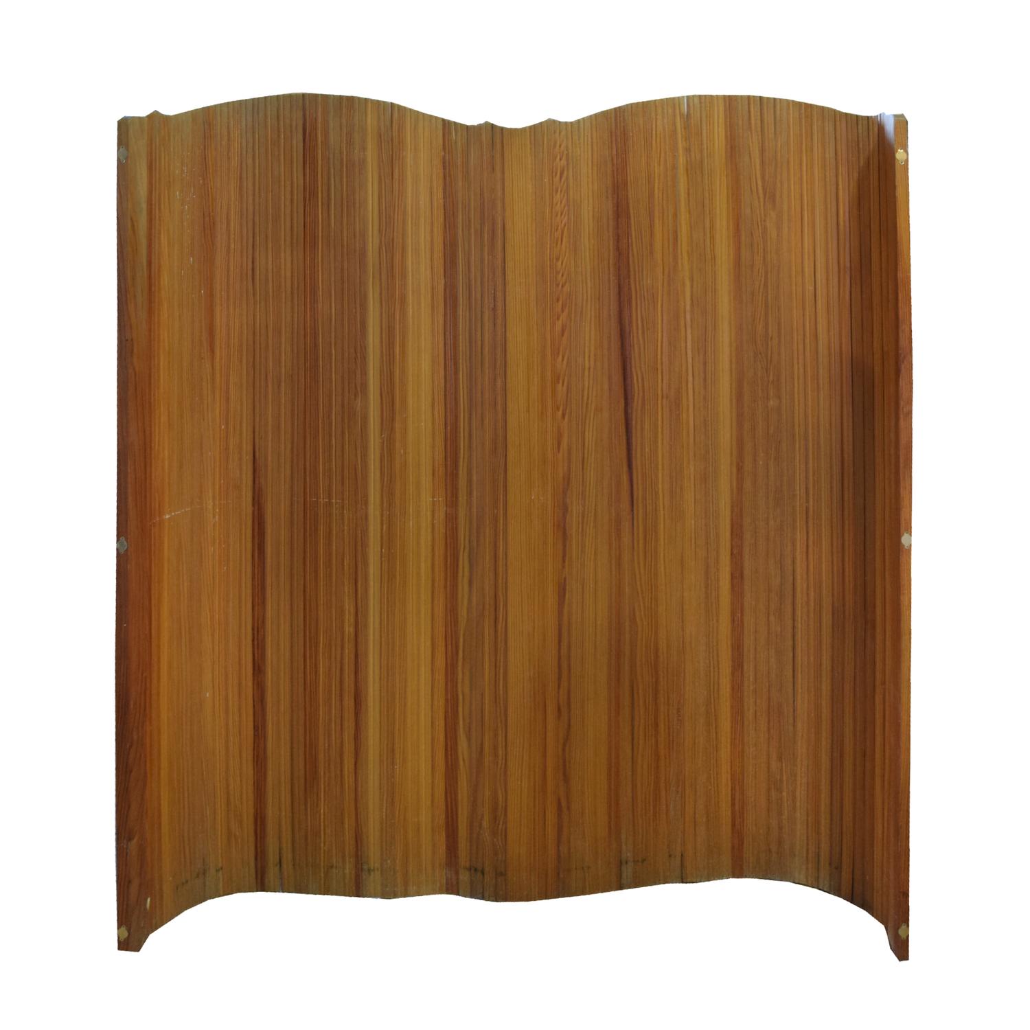 A Rolling Floor Screen or Room Divider 52" W x 1" D x 59" H — France, Mid-20th Century