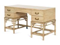 A Ficks Reed Writing Desk with Bamboo Base