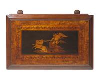 An Aesthetic Movement Inlaid and Marquetry Burl Walnut Sewing or Work Table, George Hess, New York, NY, Circa 1876
