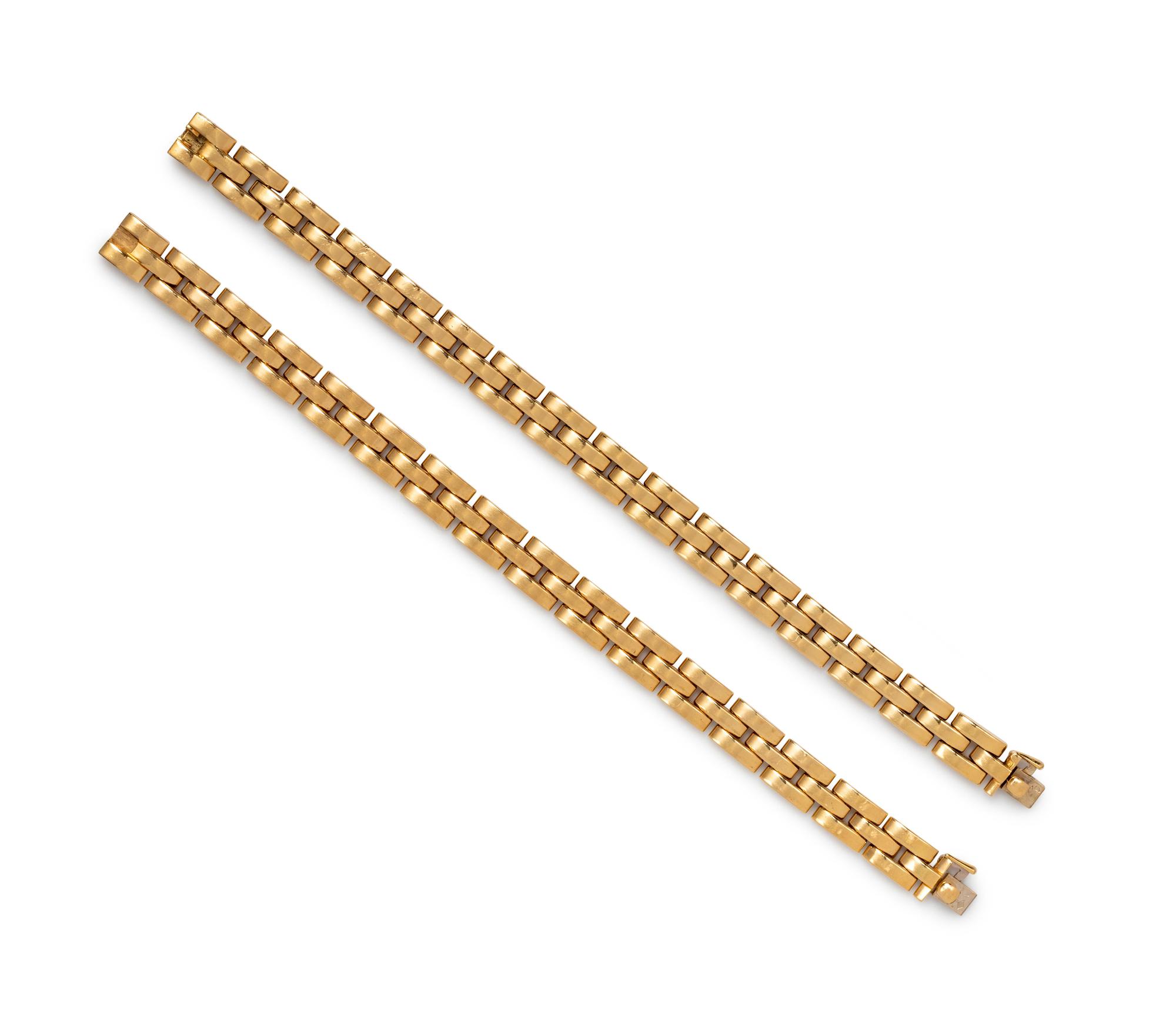 Cartier, Gold 'Maillon Panthere' Bracelets