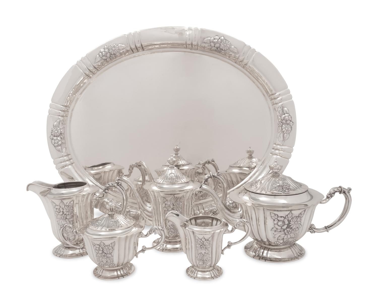 A Hungarian Five-Piece Silver Tea and Coffee Service