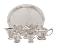 A Hungarian Five-Piece Silver Tea and Coffee Service