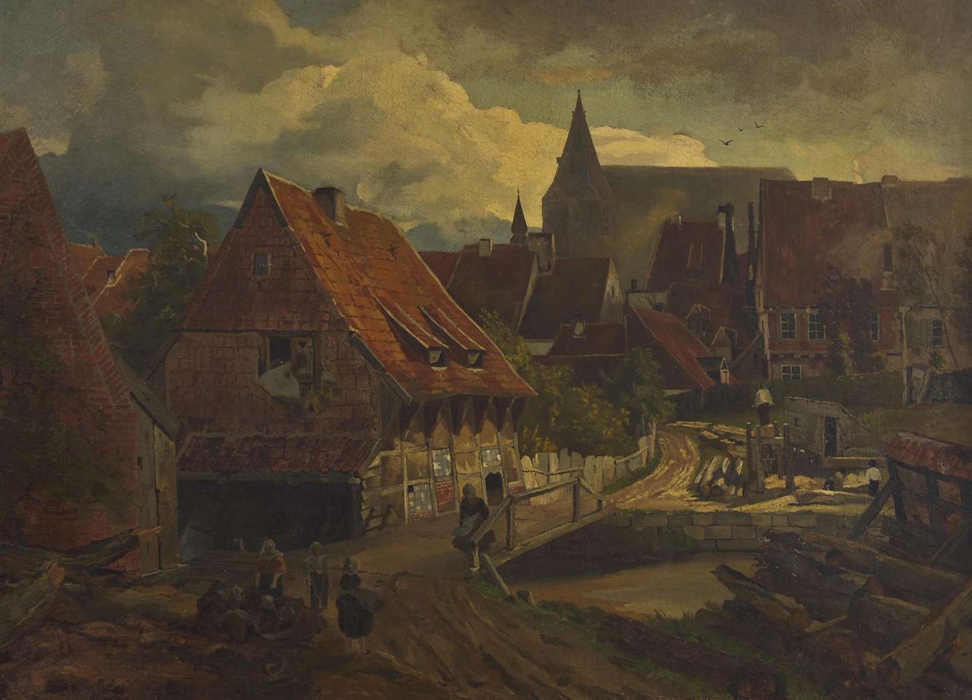Andreas Achenbach (German, 1815–1910) - Village Landscape