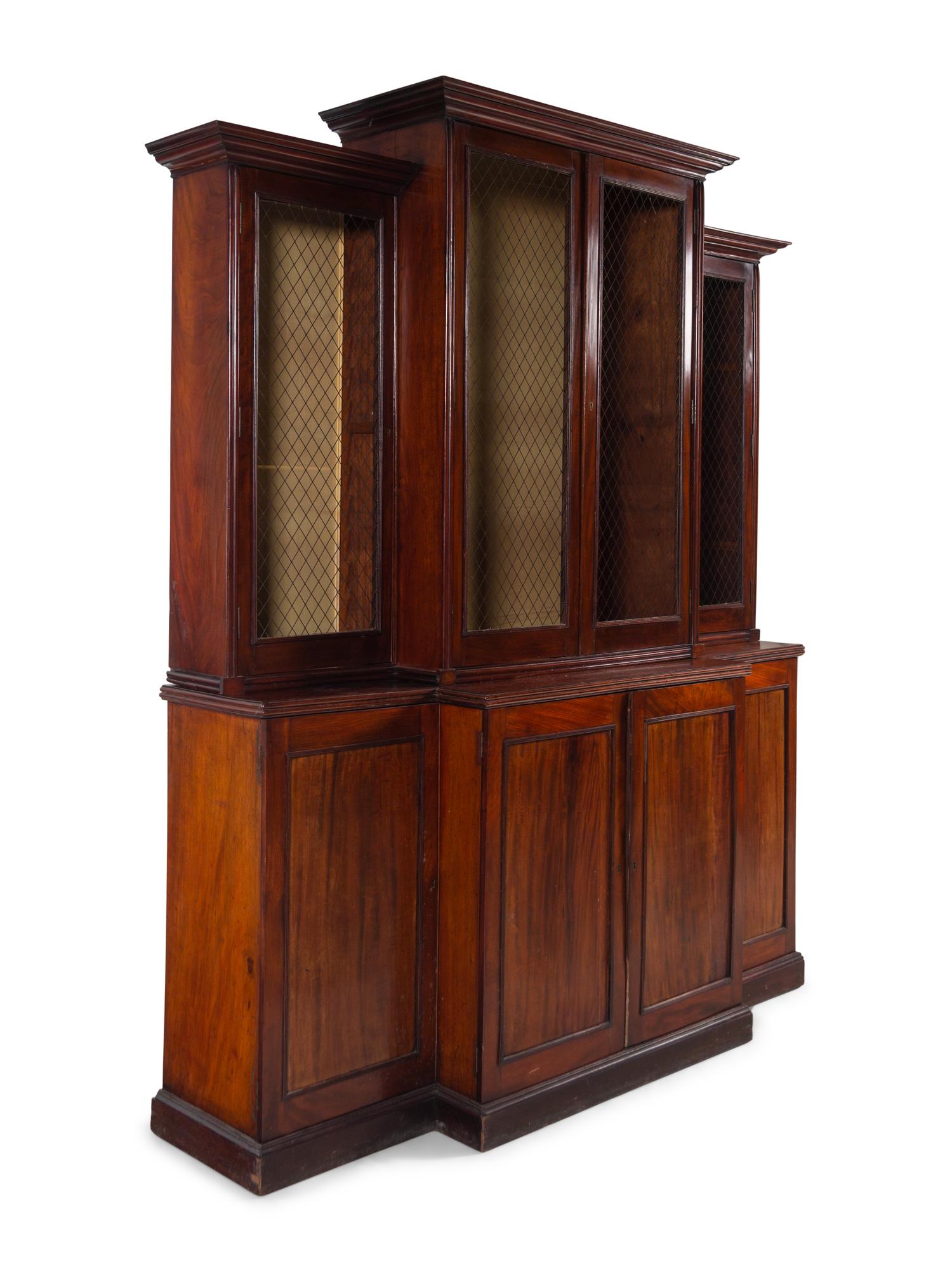 A Regency Mahogany Breakfront Bookcase