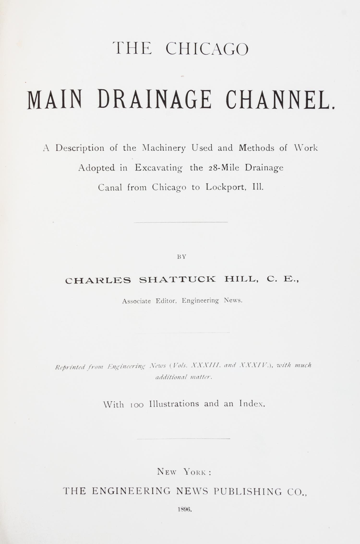 (CHICAGO, SANITATION). A group of 17 government publications pertaining to Chicago sanitation. Chicago, 1889-1931.