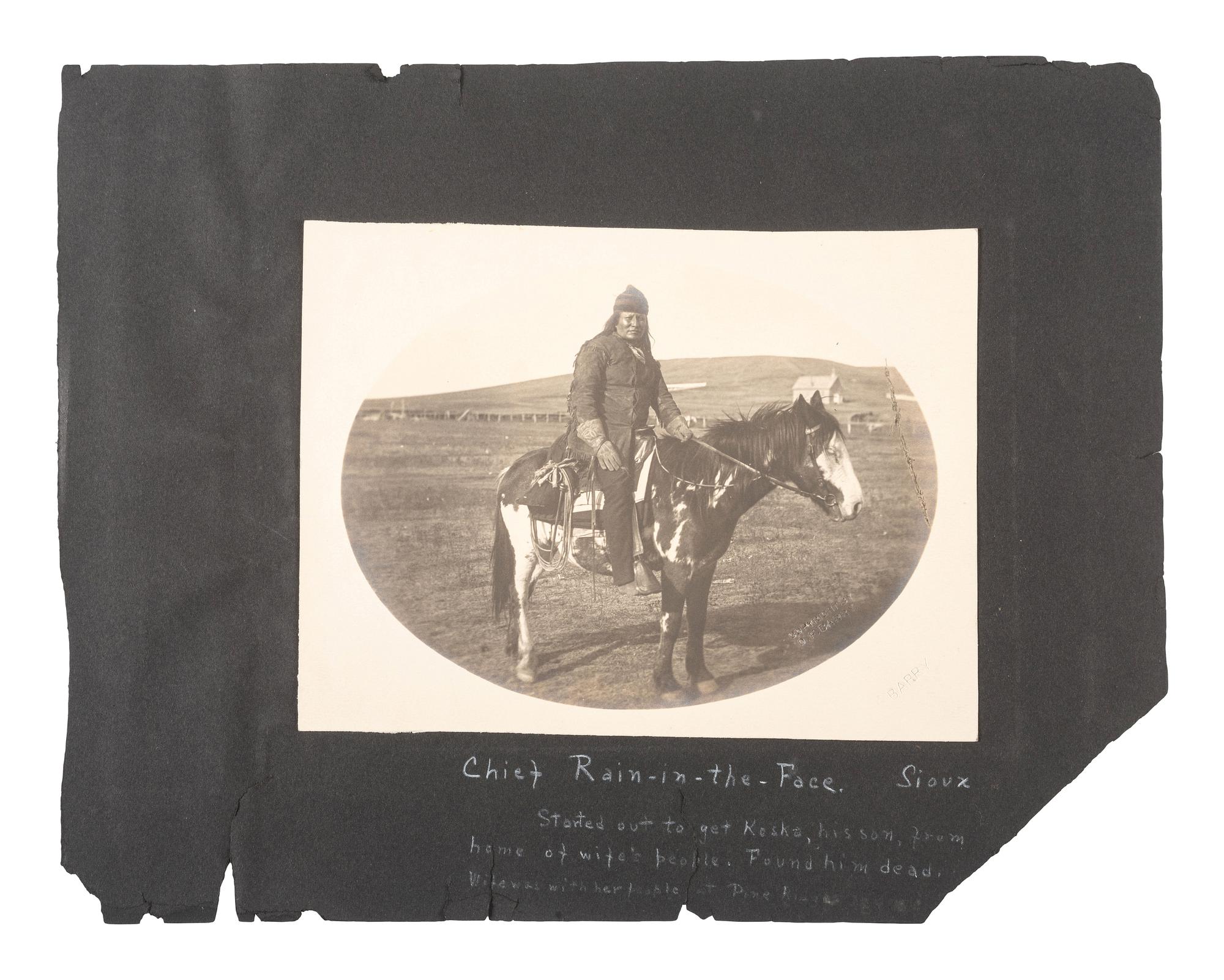 [NATIVE AMERICANS]. BARRY, David F. (1854-1934), photographer. A collection of 51 photographs of Native American subjects, George Armstrong Custer, and personalities and places associated with the Battle of Little Bighorn.