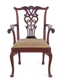 A Chippendale Style Shell-Carved Mahogany Armchair