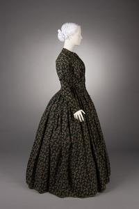 Printed Wool Day Dress, 1840s