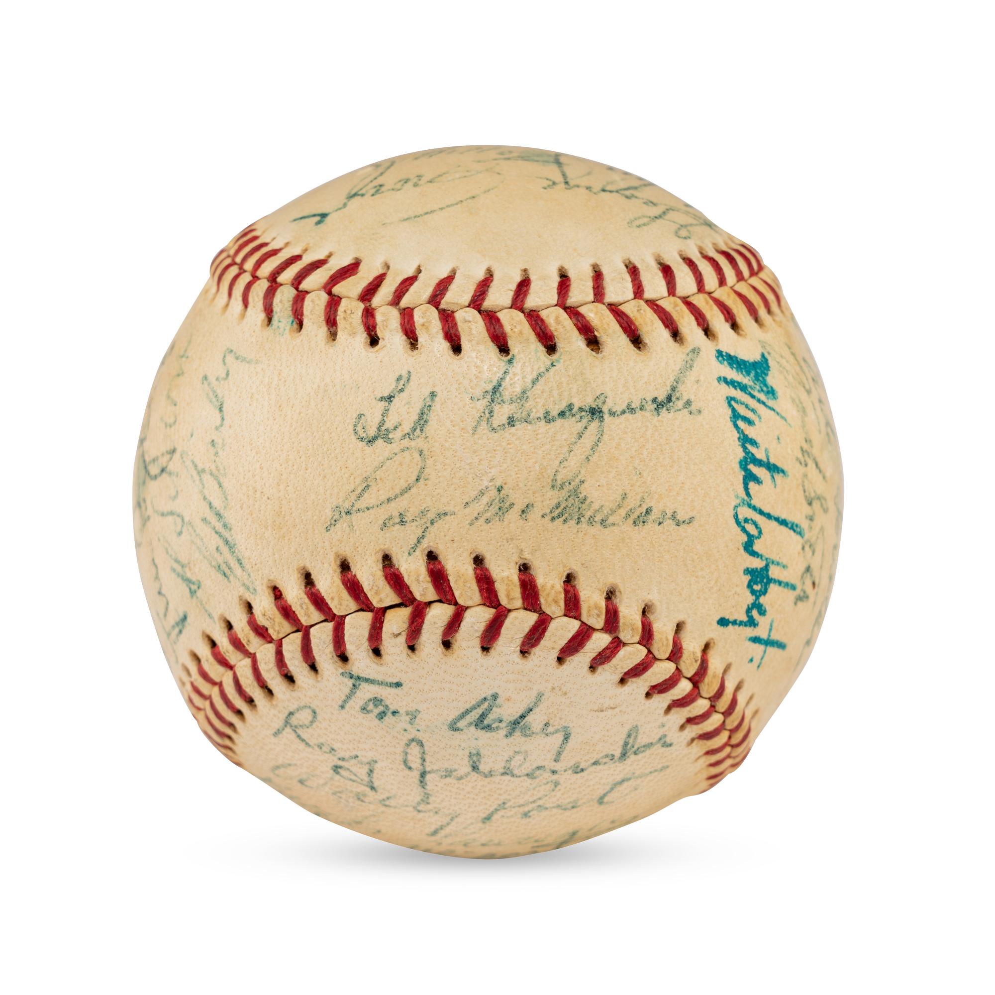A 1956 Cincinnati Reds Team Signed Autograph Baseball