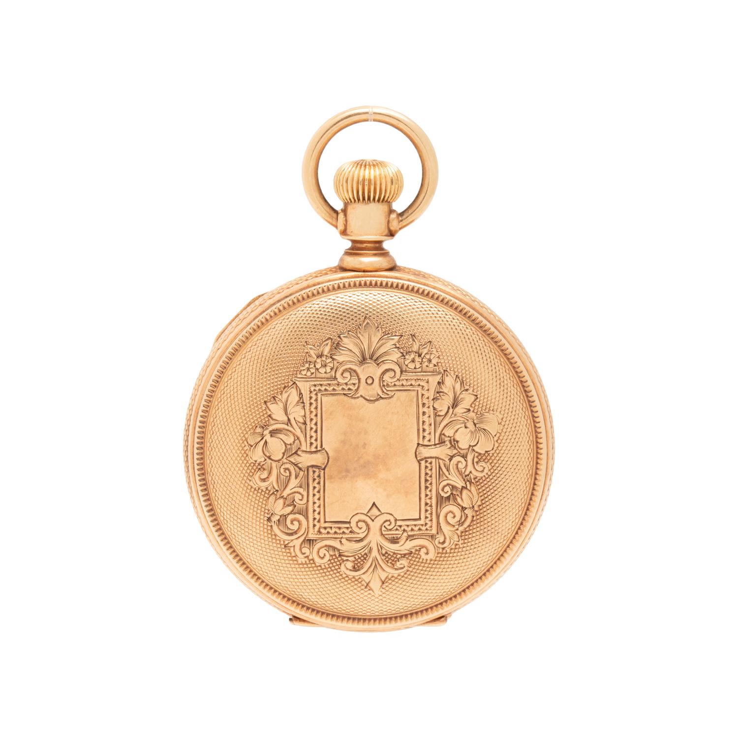 14K PINK GOLD HUNTER CASE POCKET WATCH